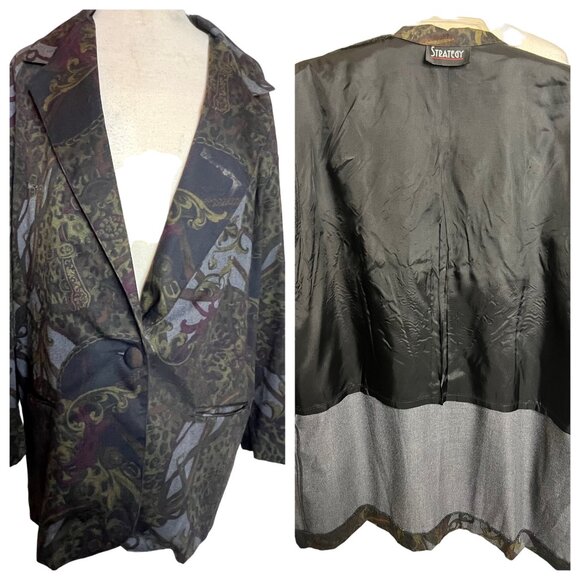Strategy women’s Blazer size 16 country Art to wear Goth Light Weight - Picture 4 of 16